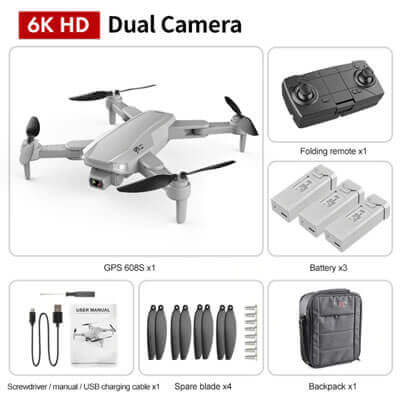 quadcopter Caldecott S608 Pro GPS Drone 4k Profesional 6K HD Dual Camera